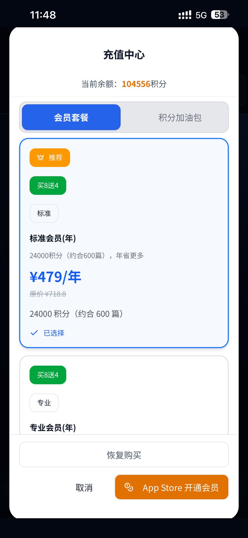 年付专业档